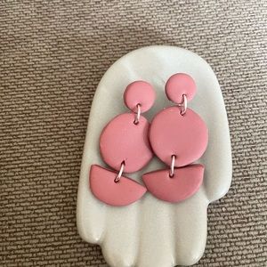 Matte rust circle dangle earrings
